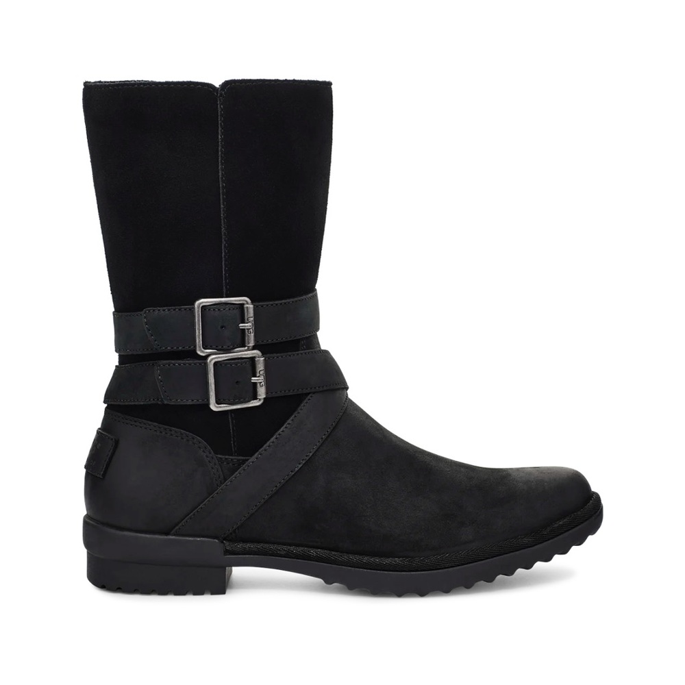 UGG Women’s Lorna Black Leather Rainboot